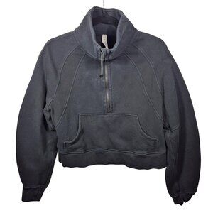 Lululemon Sweatshirt Womens XS/S Black Scuba Oversized Funnel Neck Half Zip